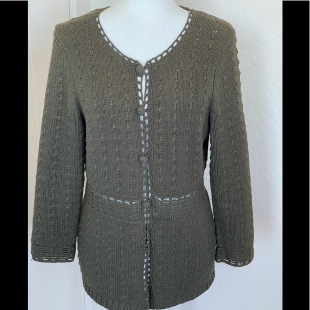 Loft cardigan sweater olive green